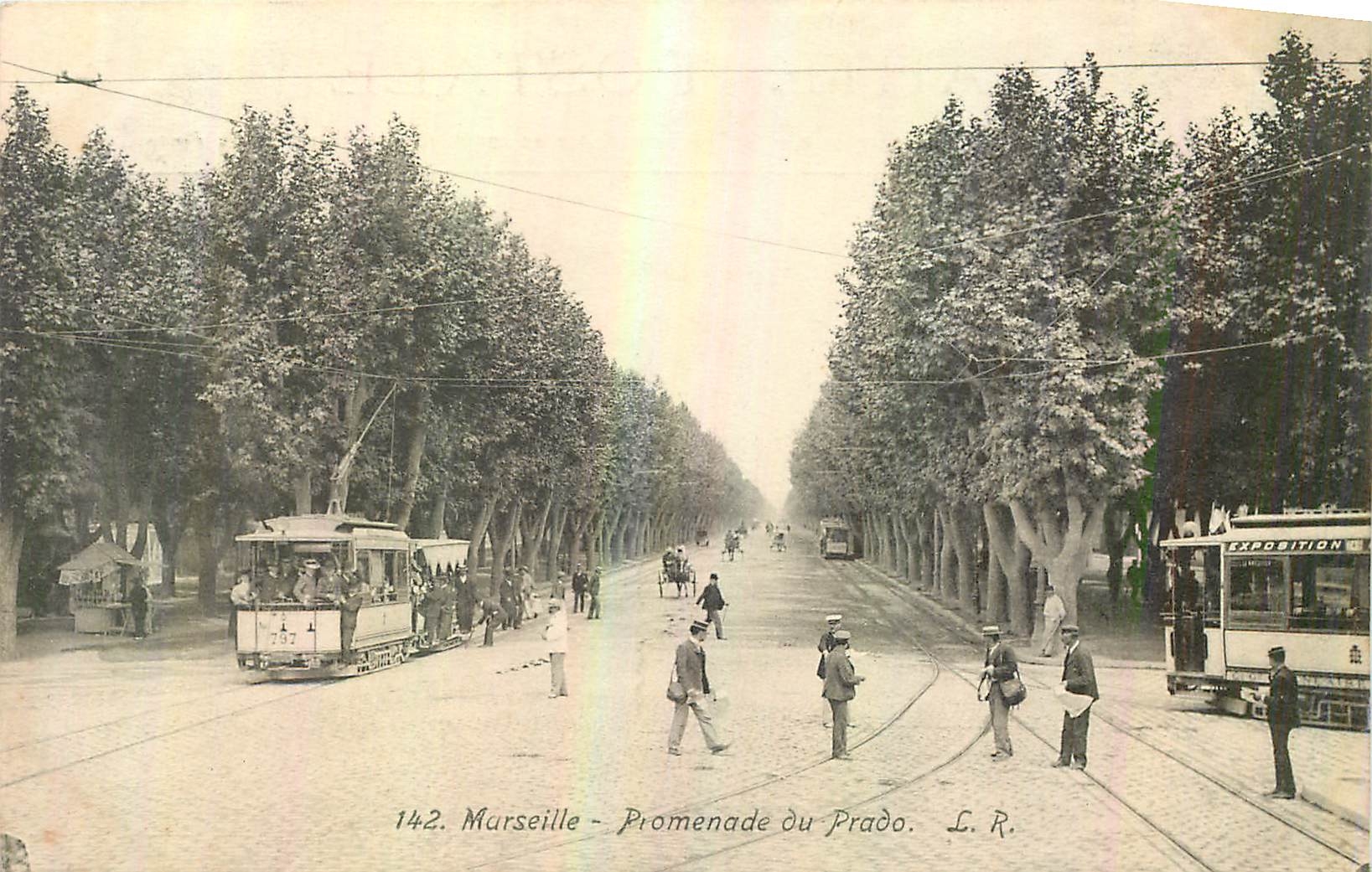 CPA Marseille Promenade du Prado Tramway