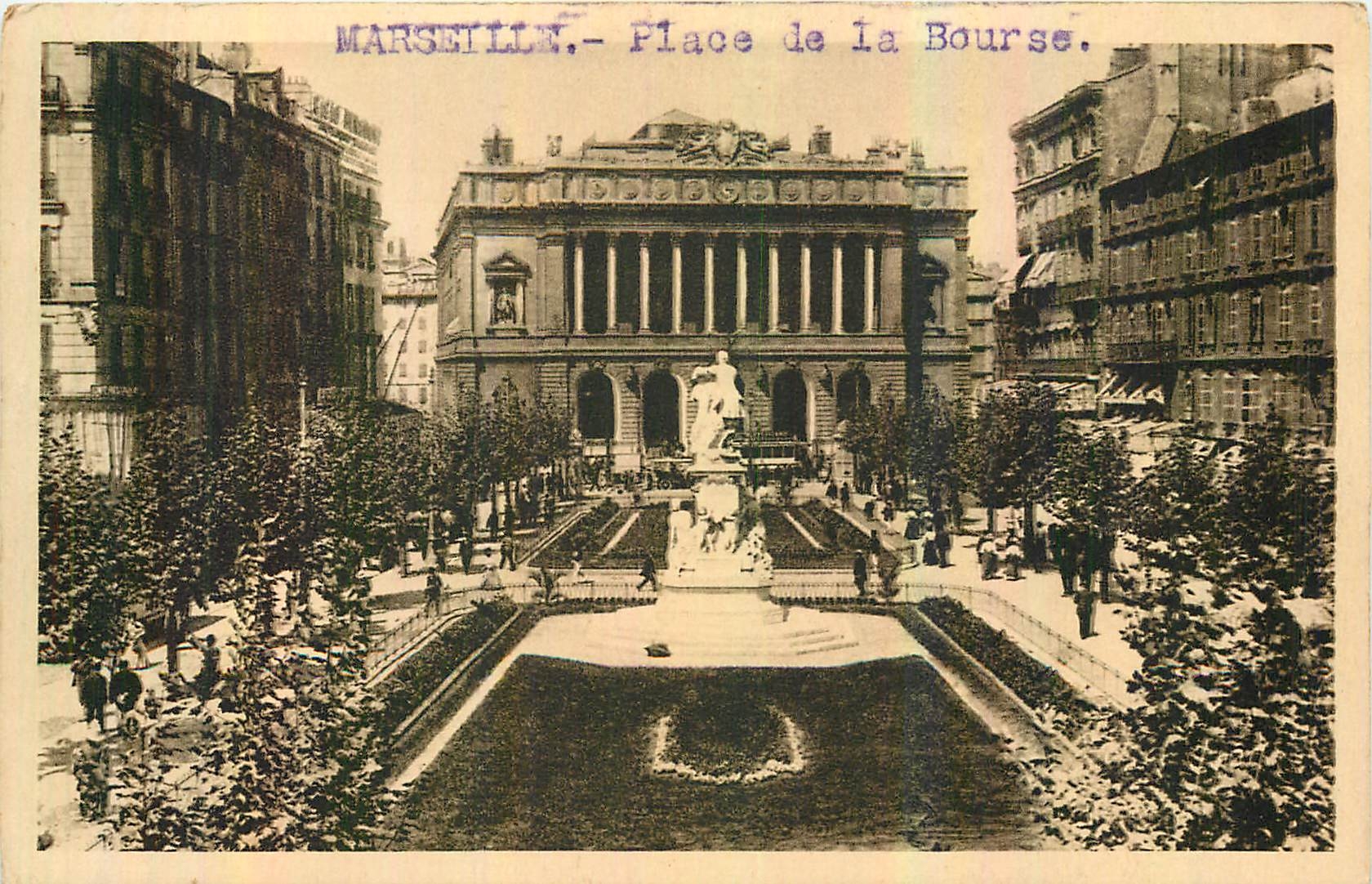 CPA Marseille Bouches du Rhone La Place de la Bourse 