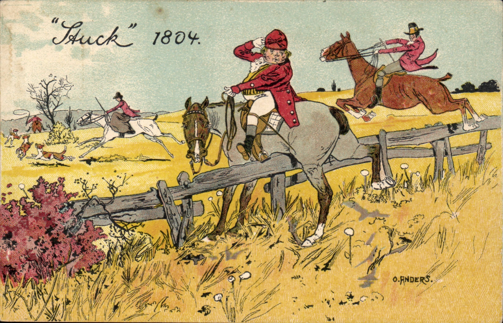 Illustrateur CPA Stuck 1804 Race has horses O finders