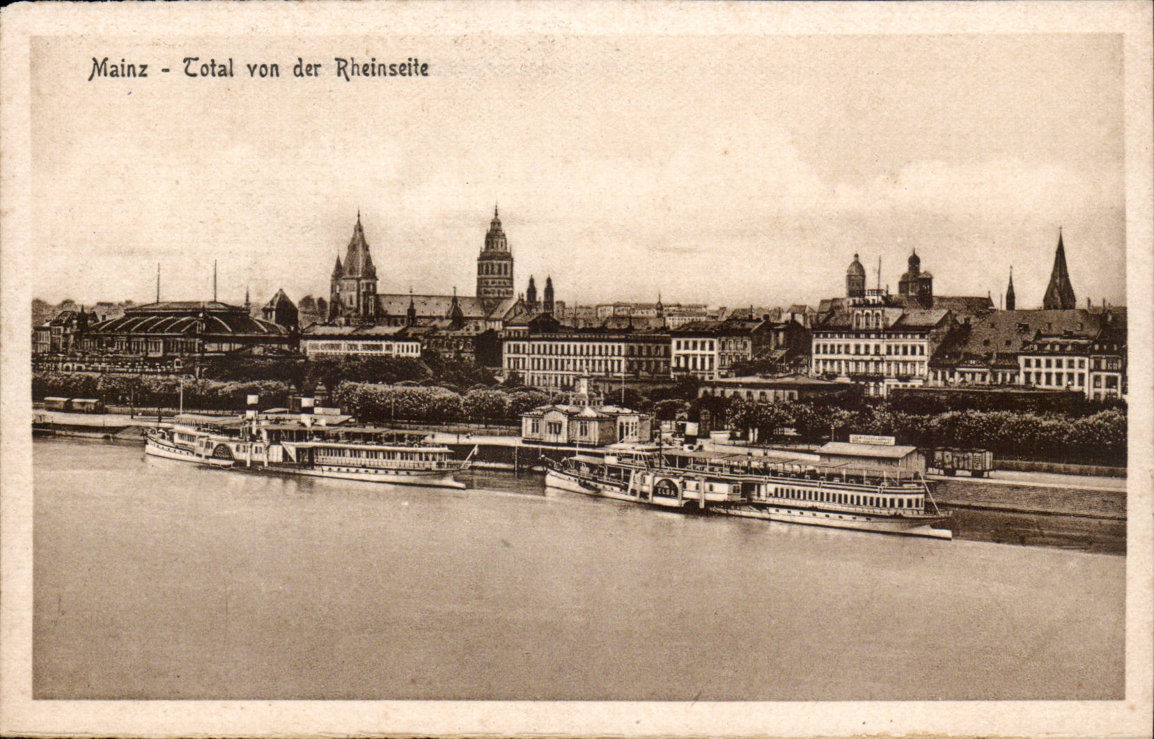 Germany Mainz CPA Total von der Rheinseite Germany