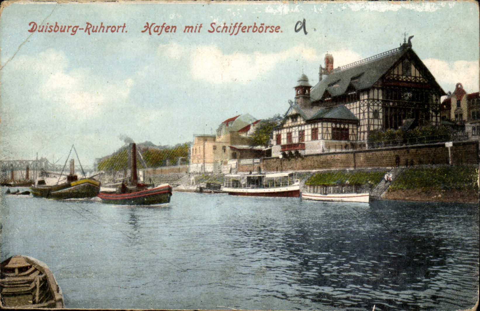 Allemagne Germany CPA Duisburg Ruhrat Kassen mit Schifferborse