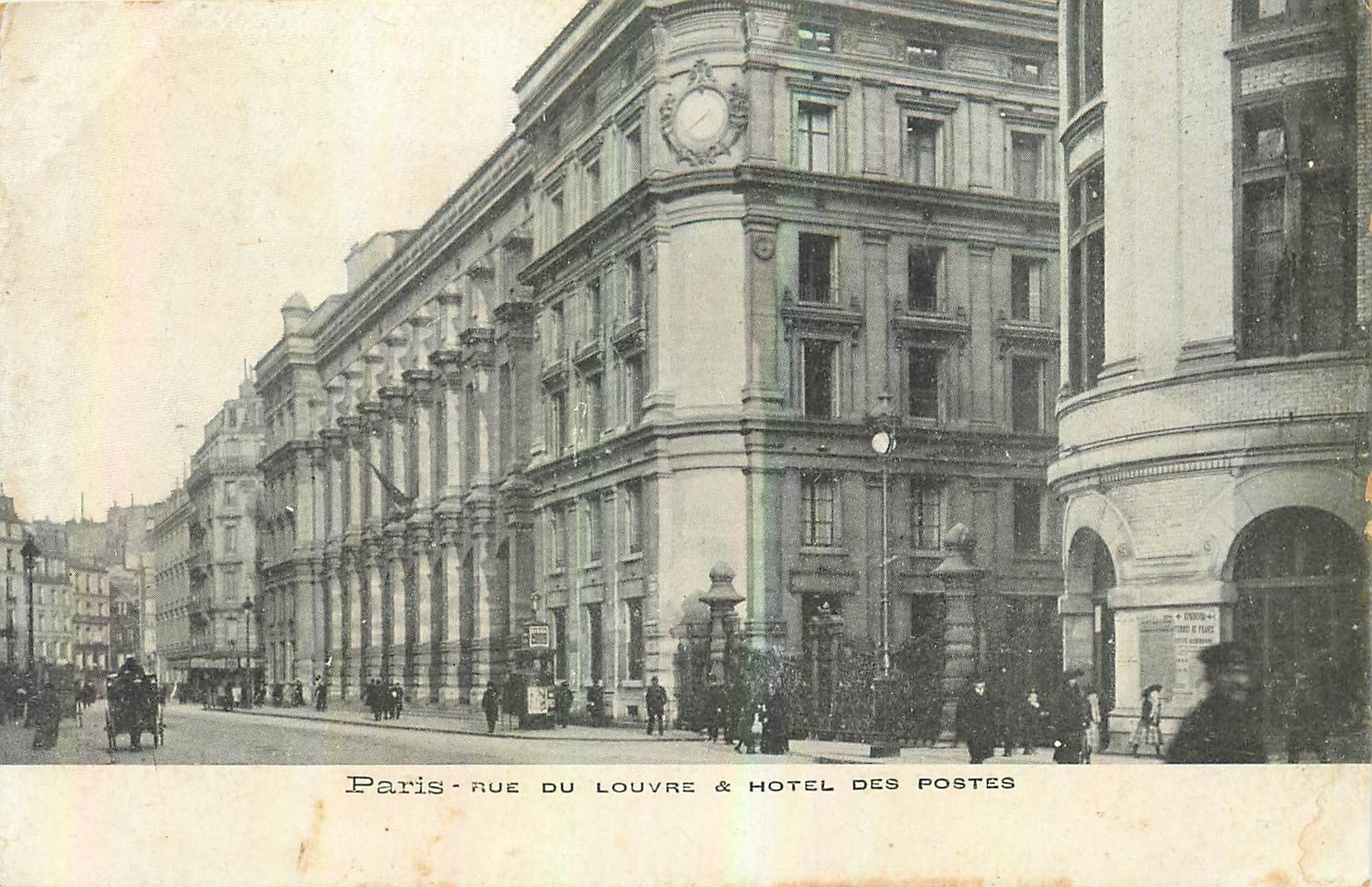 CPA Paris Rue du Louvre et Hotel des Postes