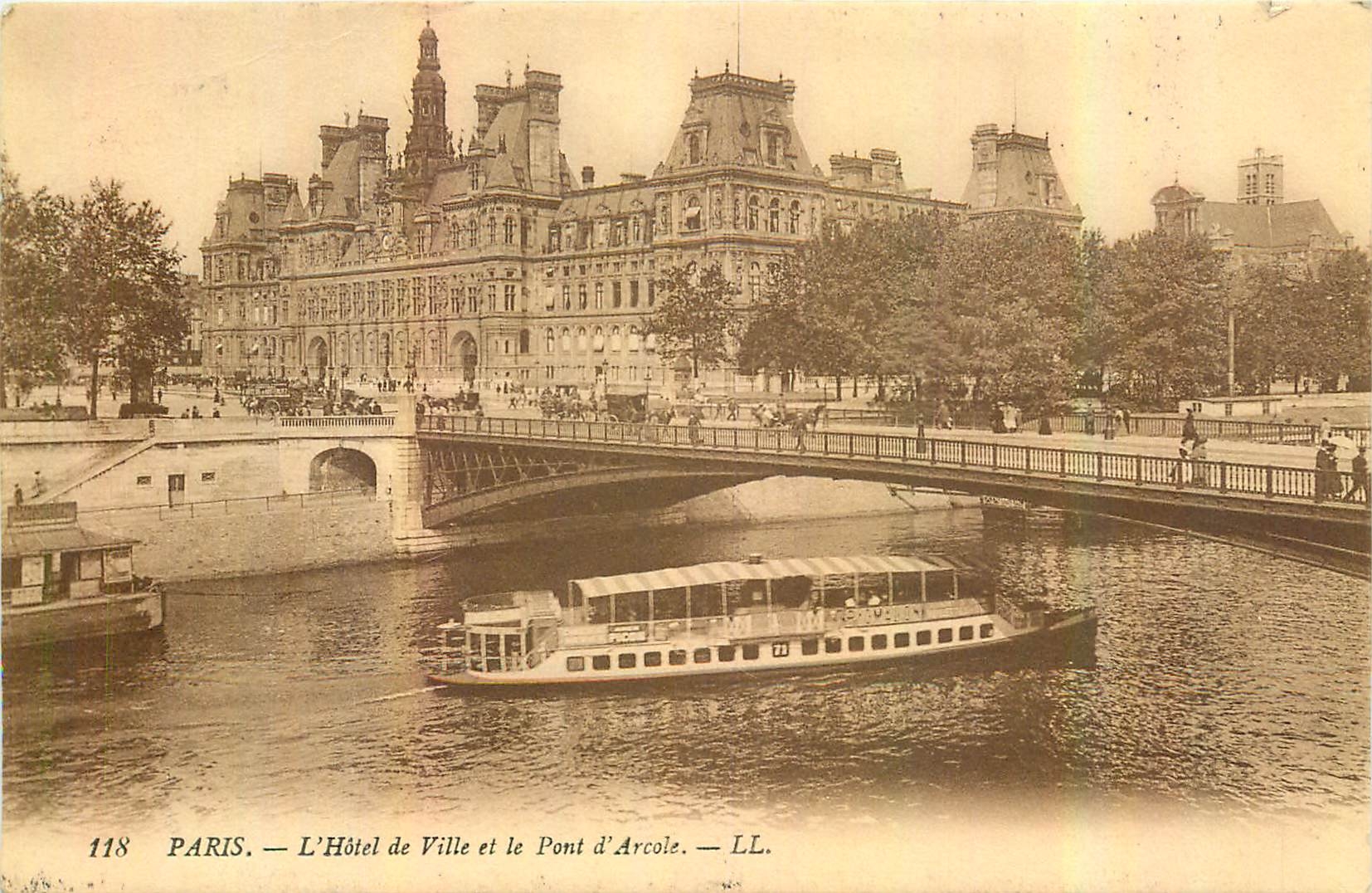 CPA Paris l'Hotel de Ville et le Pont d'Arcole 