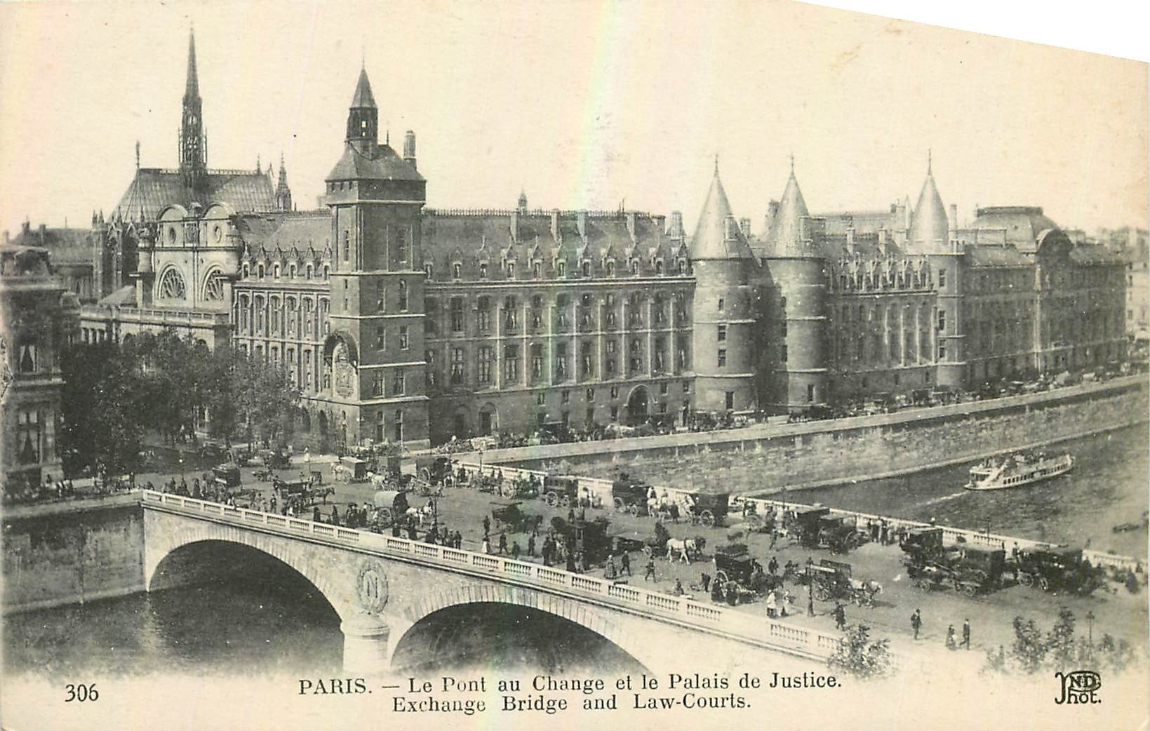 CPA Paris le Pont au Change et le Palais de Justice