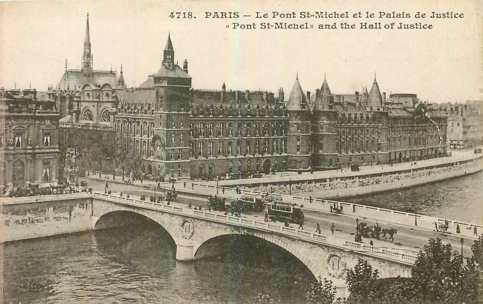 CPA Paris le Pont St Michel et le Palais de Jusitce