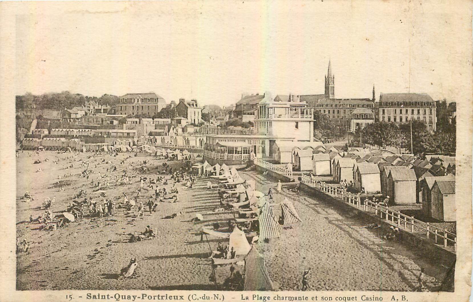CPA Saint Quay Portrieux C du N La Plage charmante et son coquet Casino