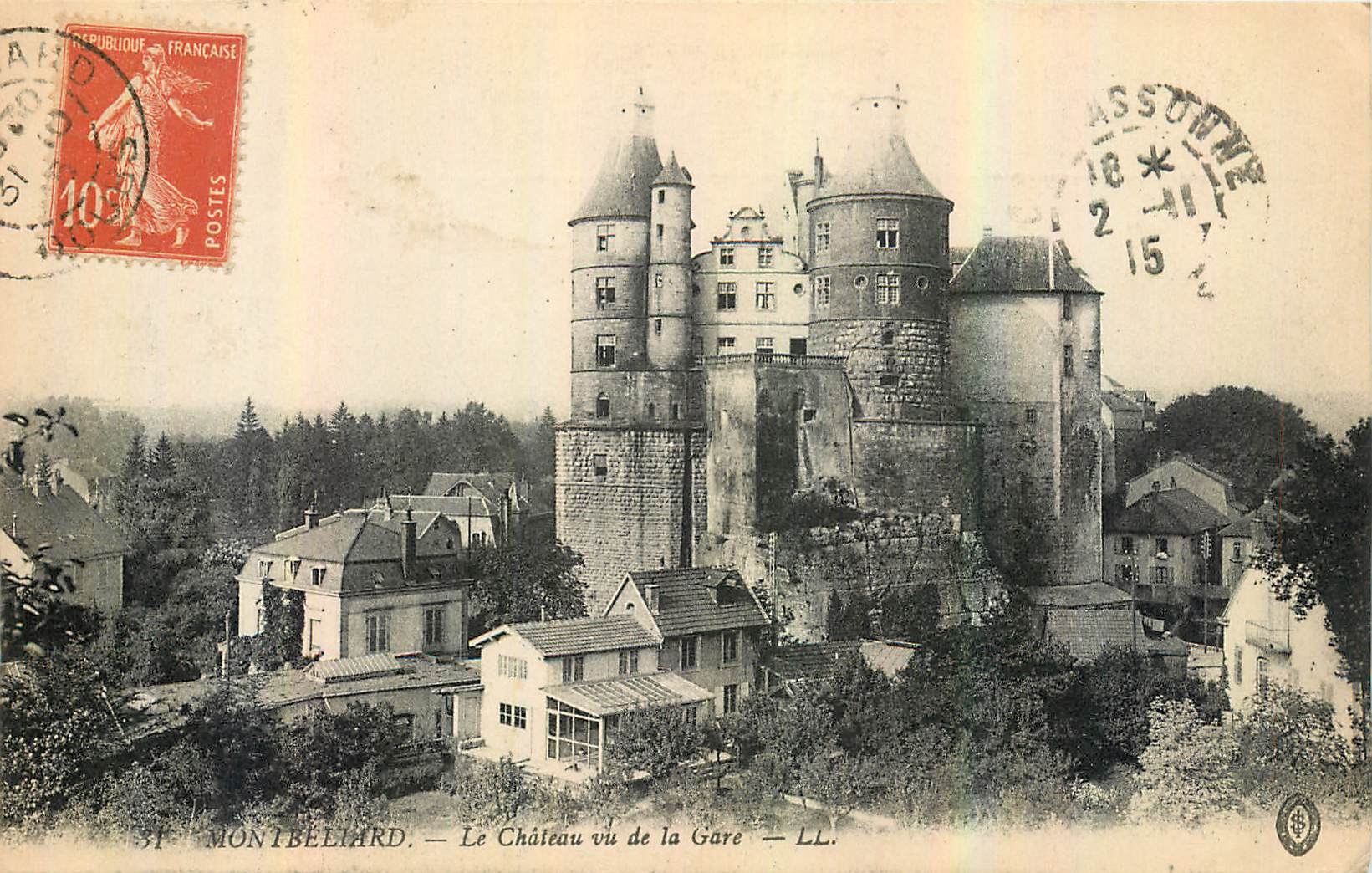 CPA Montbeliard Le Chateau vu de la Gare 