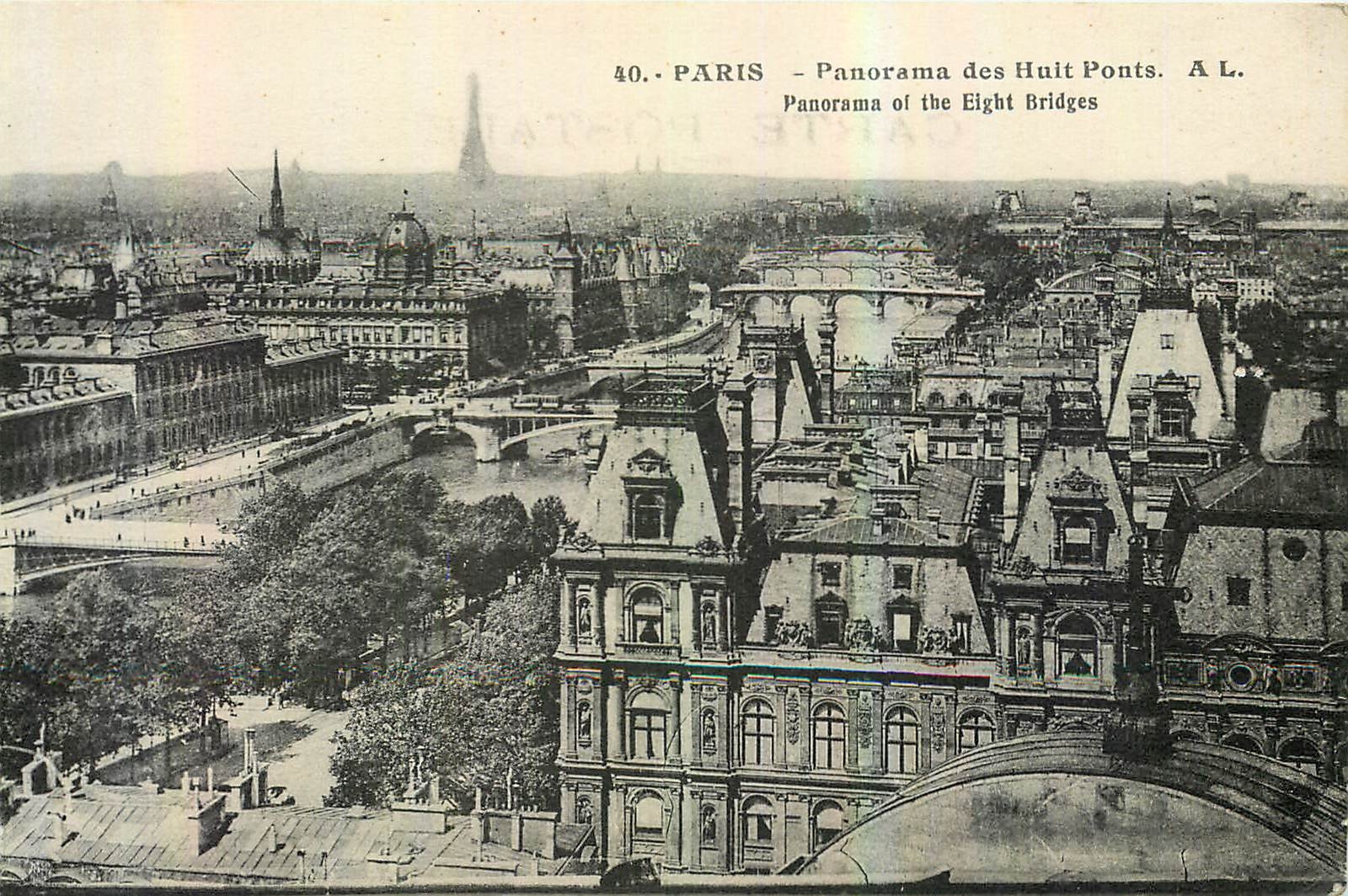 CPA Paris Panorama des Huit Ponts 