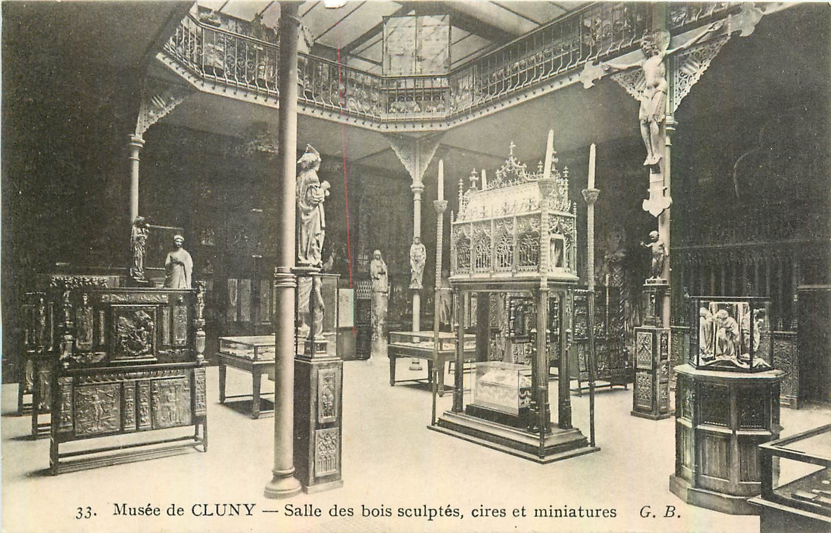 CPA Musee de Cluny Salle des bois sculptes cires et miniatures