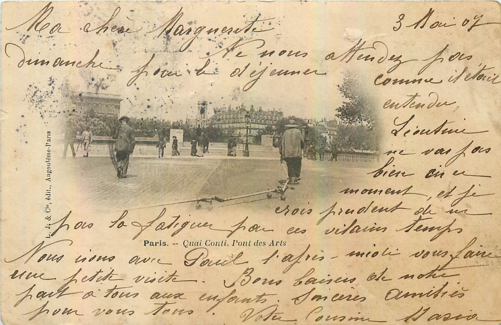 CPA Paris Quai Conti pont des Arts 