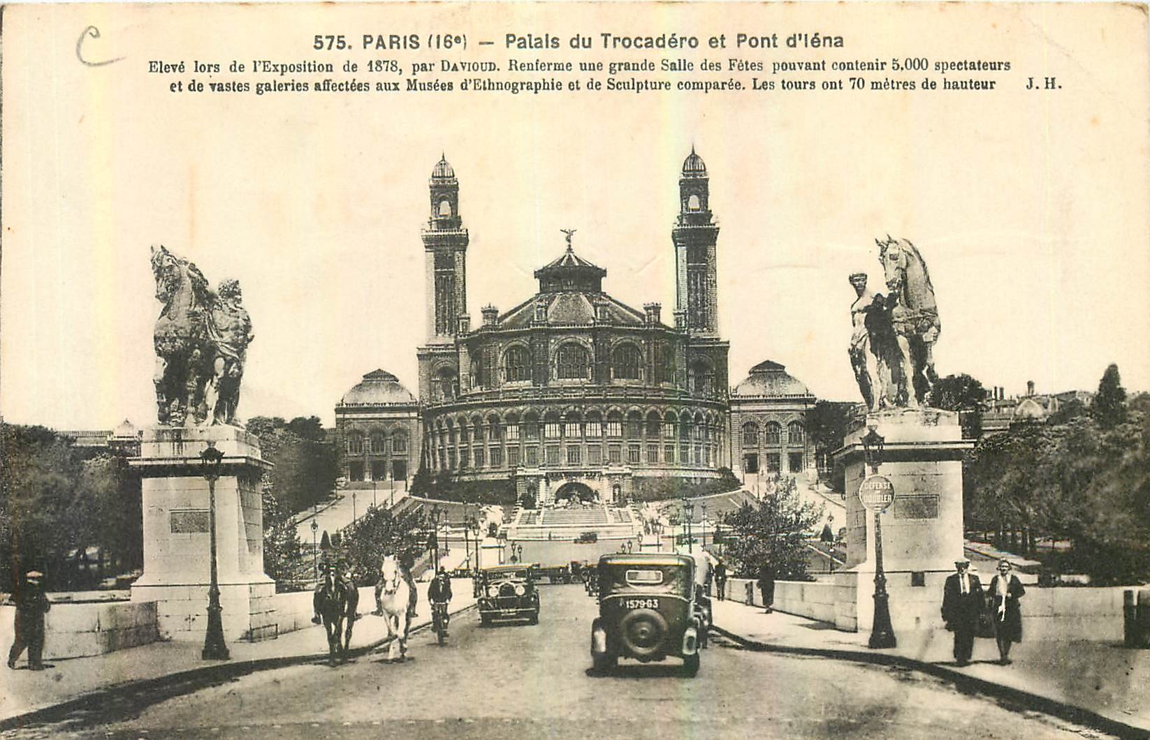 CPA Paris palais du Trocadero et pont d'Iena