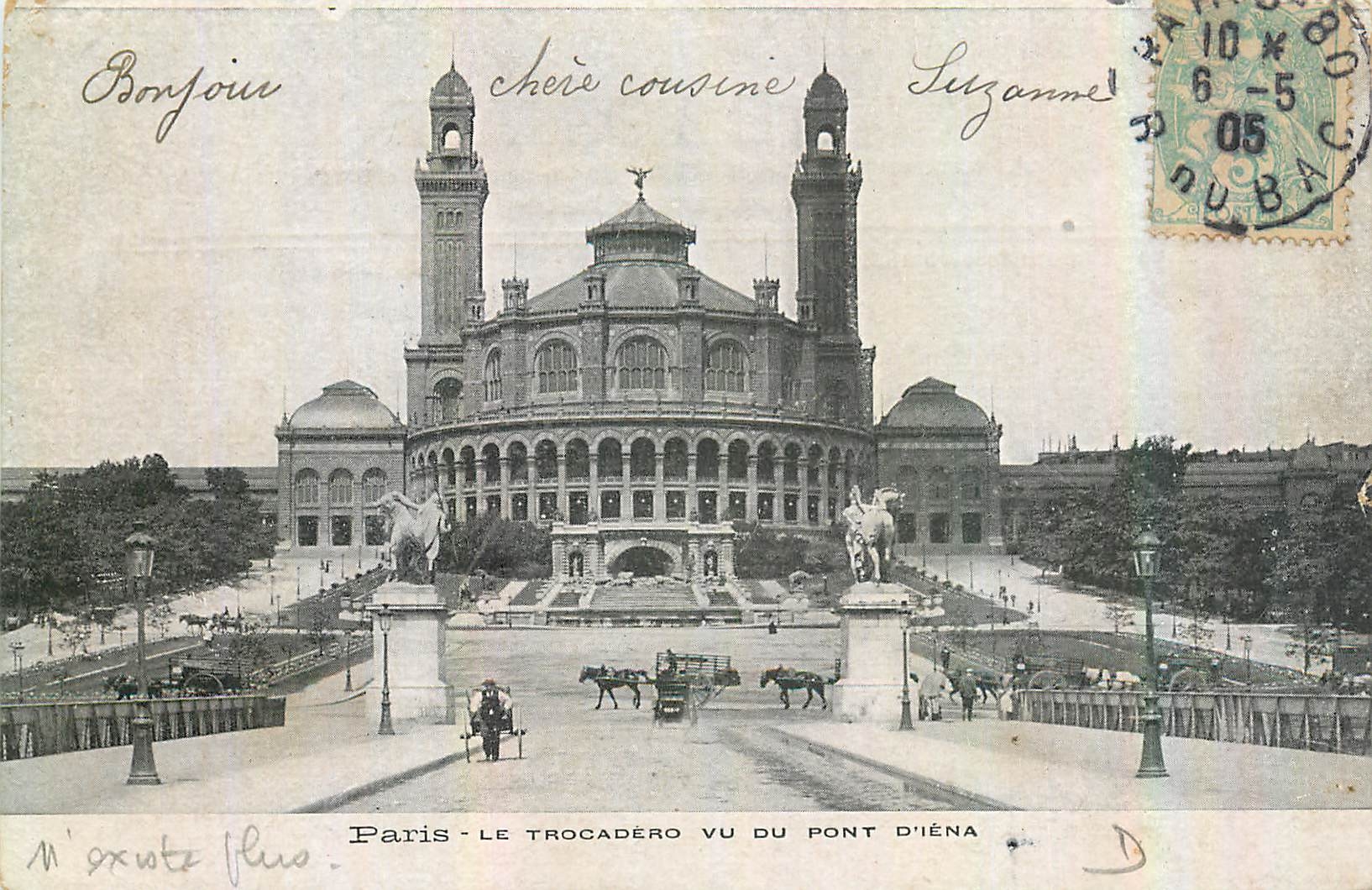 CPA Paris Le Trocadero vu du pont d'Iena 