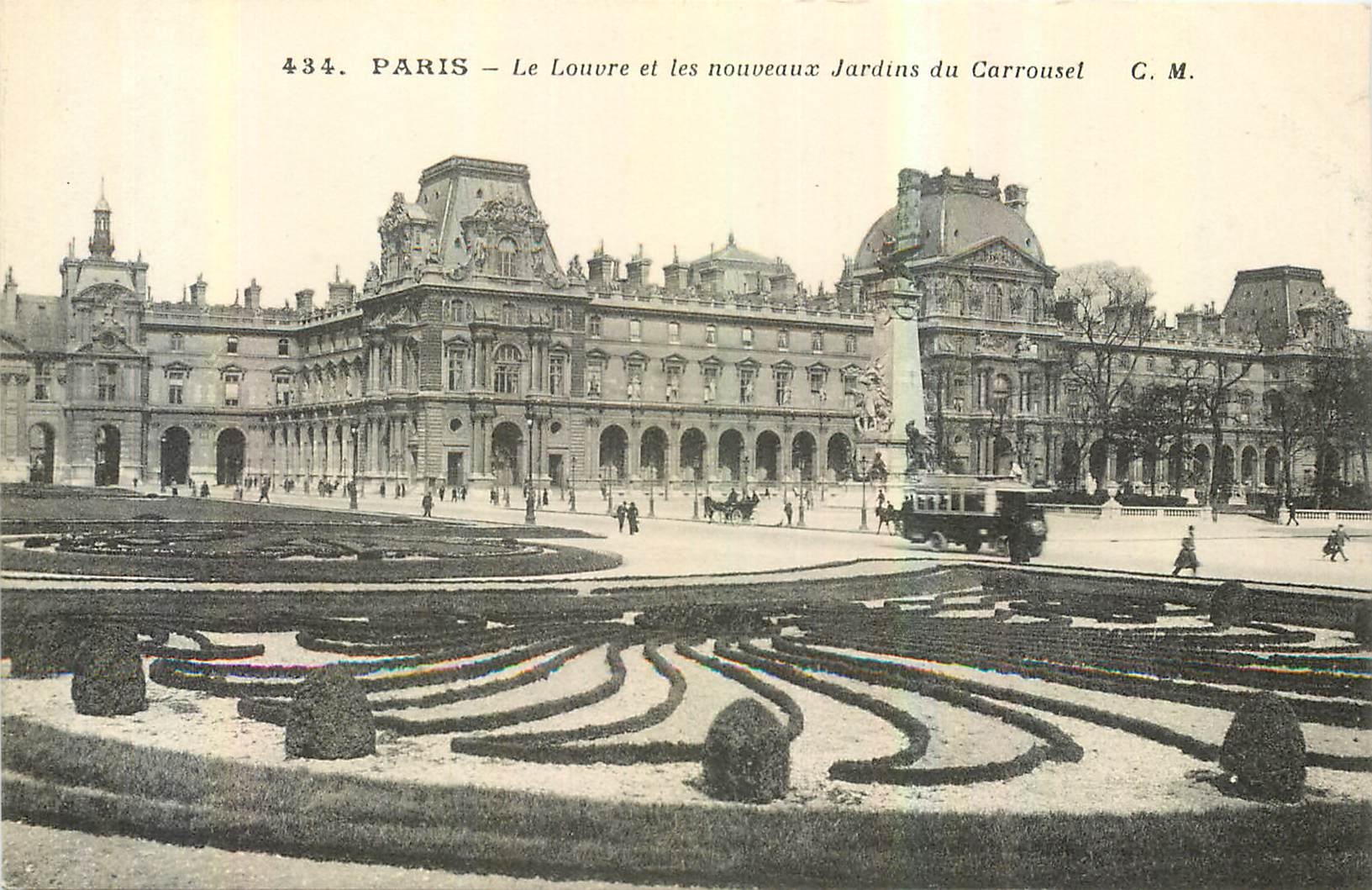 CPA Paris le Louvre et les Nouveaux Jardins du Carrousel