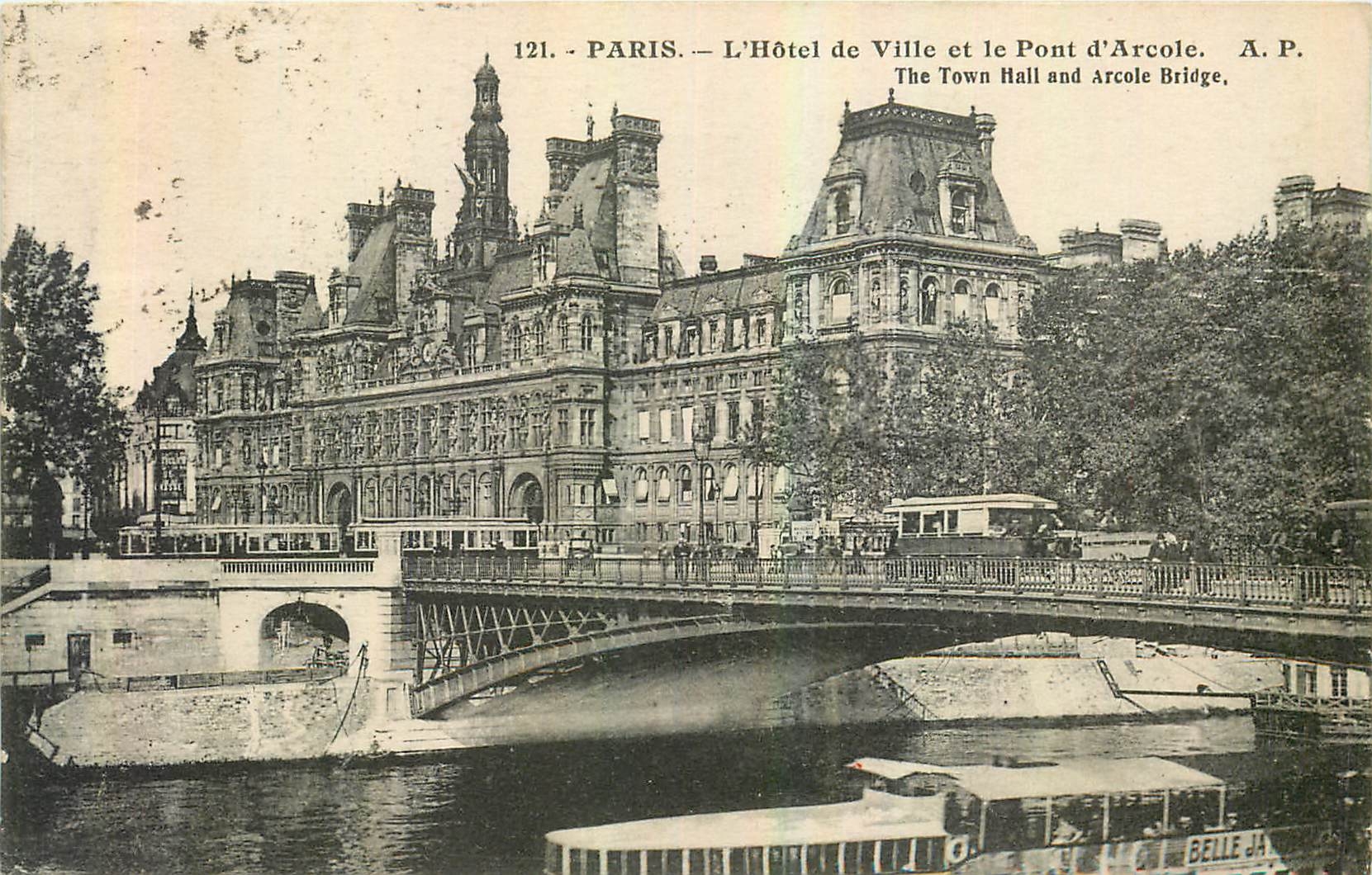 CPA Paris l'Hotel de Ville et le Pont d'Arcole 