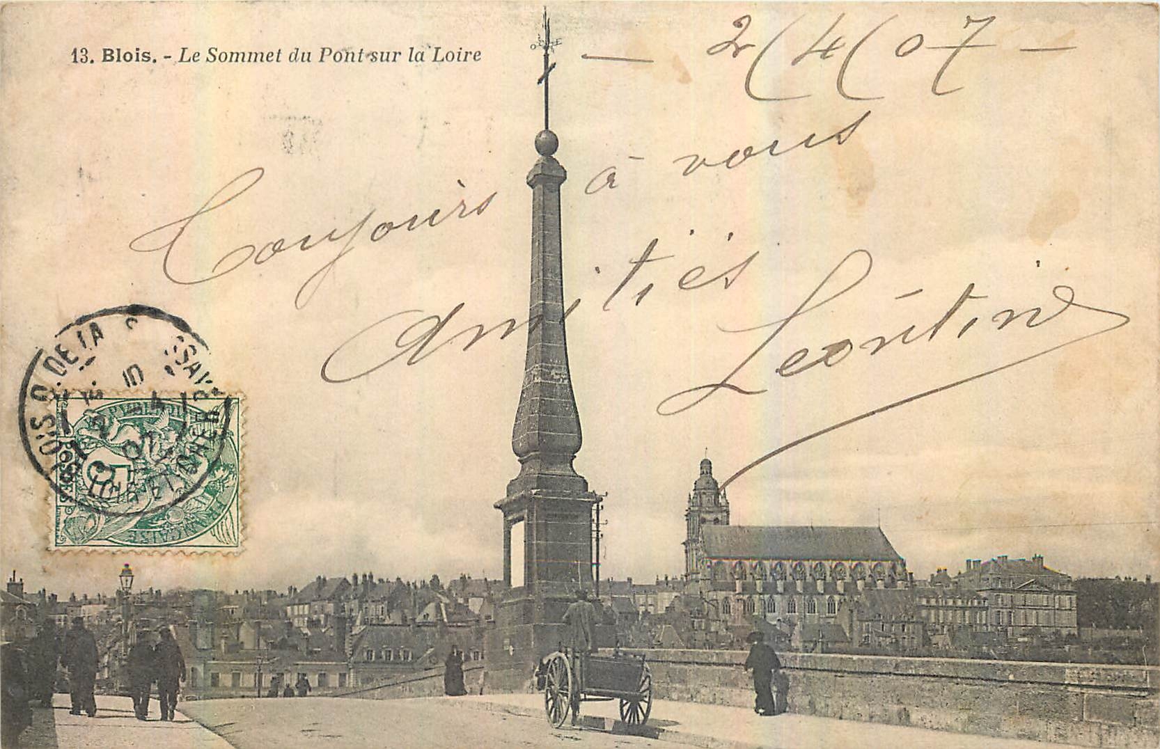 CPA Blois Le Sommet du Pont sur la Loire 