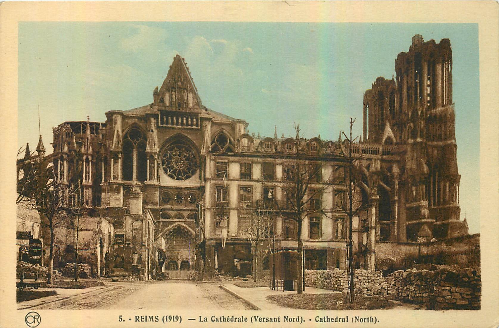 CPA Reims 1919 La Cathedrale Versant Nord