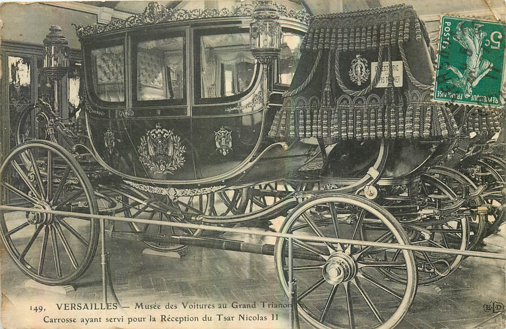CPA Versailles Musee des Voitures au Grand Trianon Carrosse ayant servi pour la reception du Tsar Ni