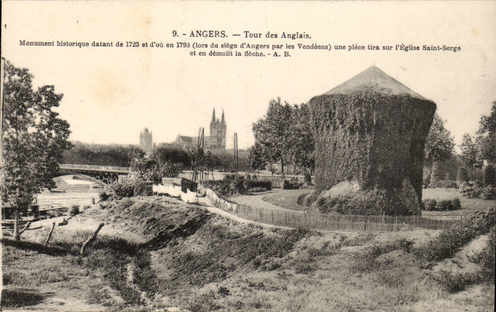 Angers CPA turn of English Historic building at the time of the seat by Vendean Cahetau Saint Serge