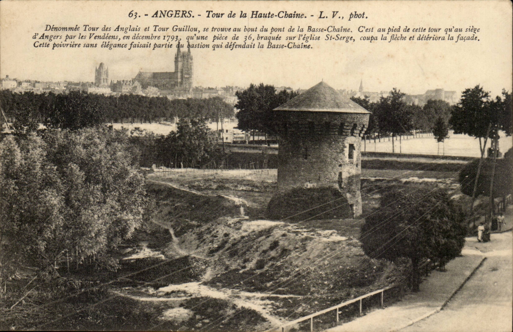 Angers CPA tower of the High Chain Historic building at the time of the seat by Vendean Cahetau Saint Serge
