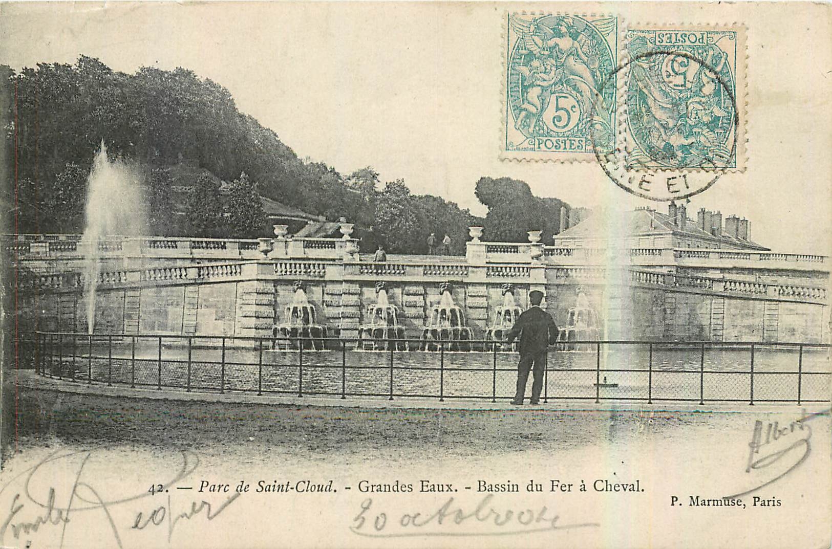 CPA Parc de Saint Cloud Grandes Eaux Bassin du Fer a Cheval 