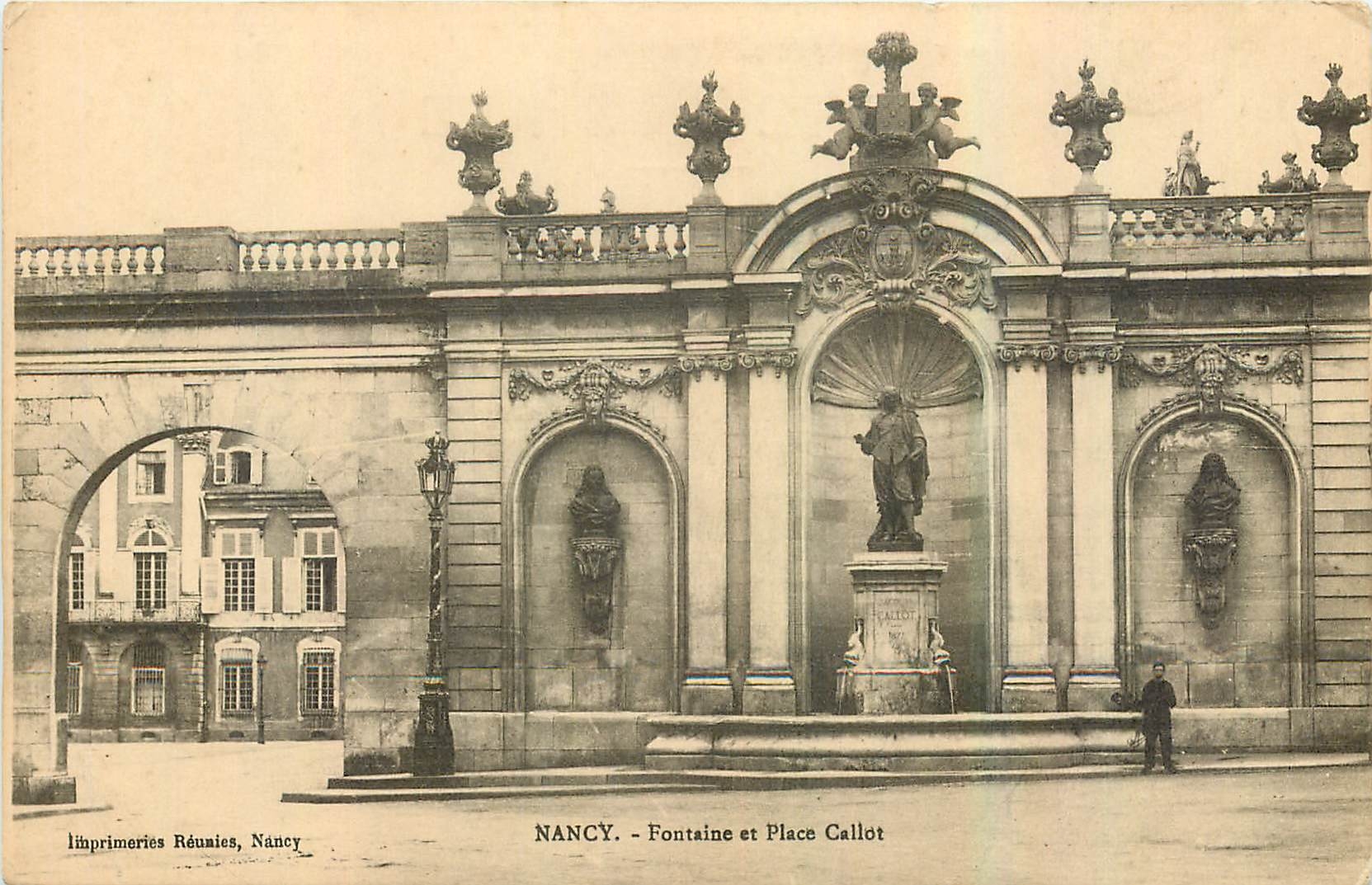 CPA Nancy Fontaine et Place Callot 