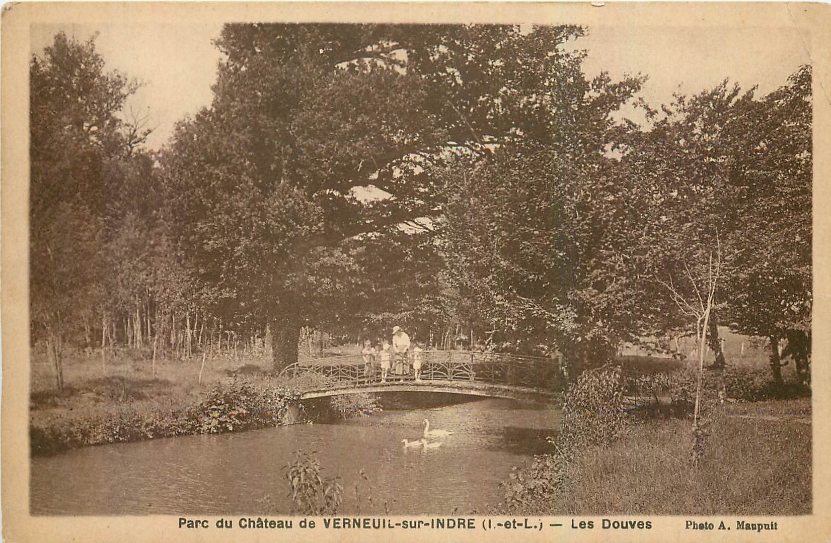 CPA Parc du Chateau de Verneuil sur Indre I et L Les Douves 