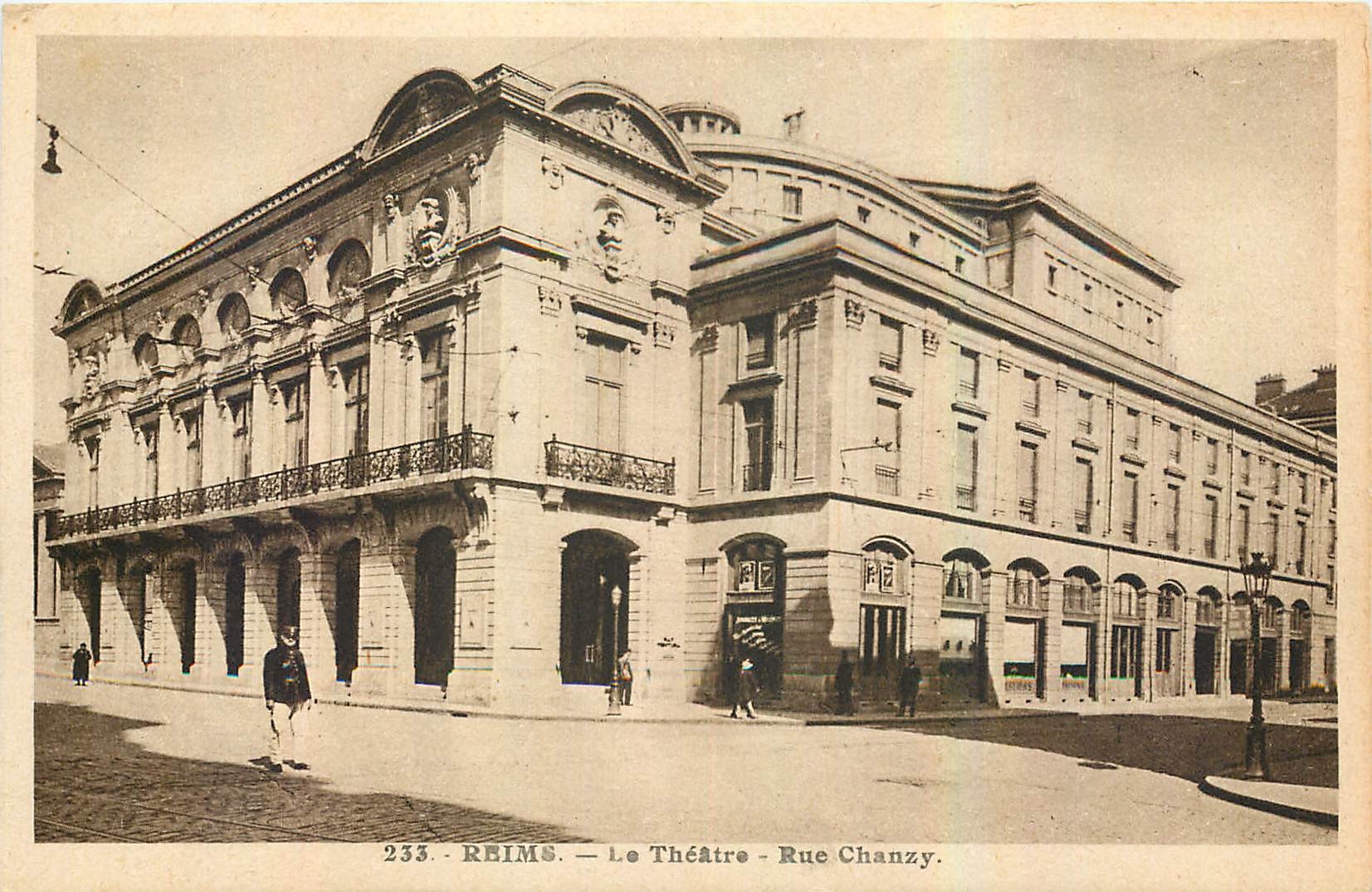 CPA Reims Le Theatre Rue Chanzy 