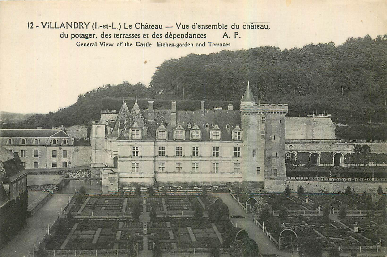 CPA Villandry I et L Le Chateau Vue d'ensemble du Chateau du potager des terrasses et des dependance