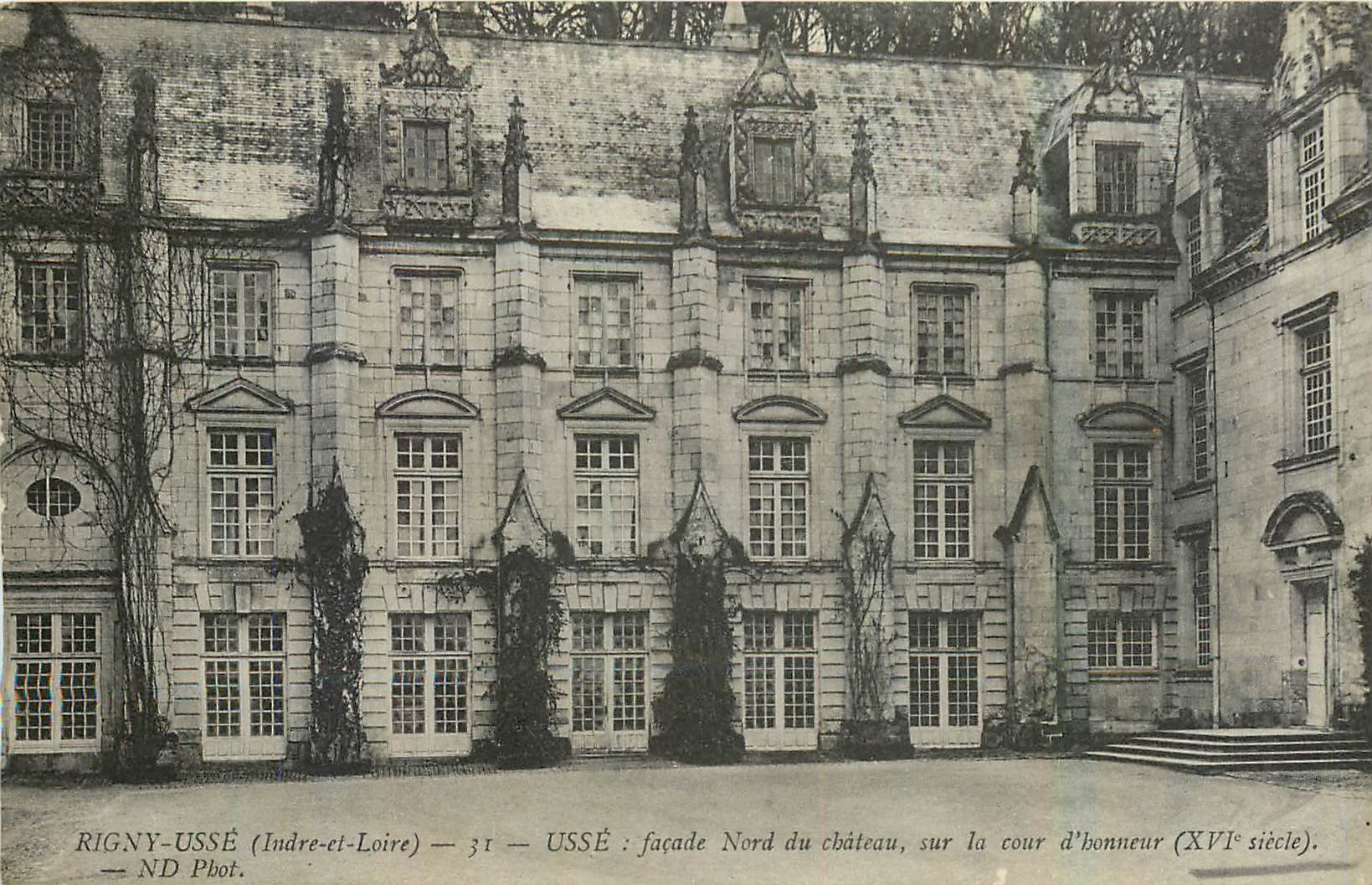 CPA Rigny Usse Indre et Loire Usse facade Nord du chateau sur la cour d'honneur 