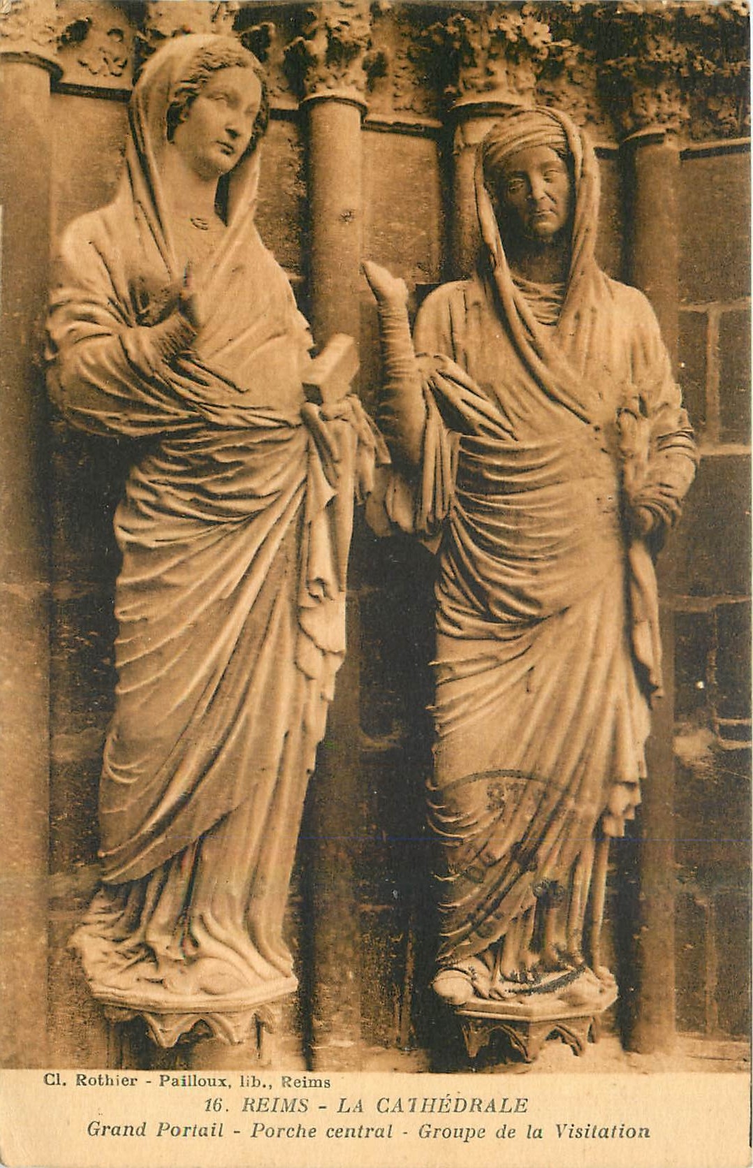 CPA Reims La Cathedrale Grand Portail Porche central 