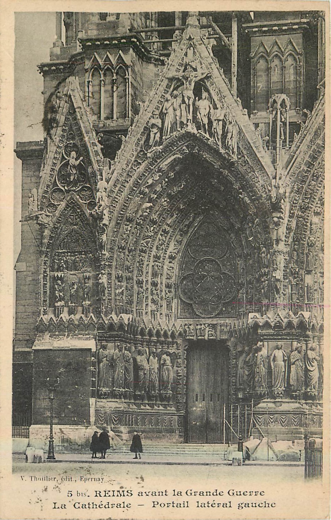 CPA Reims avant la Grande Guerre La Ctahedrale Portail lateral gauche 