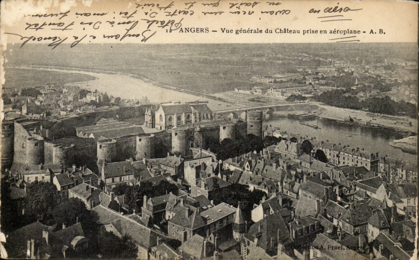 Angers CPA View of the castle taken in the airplane