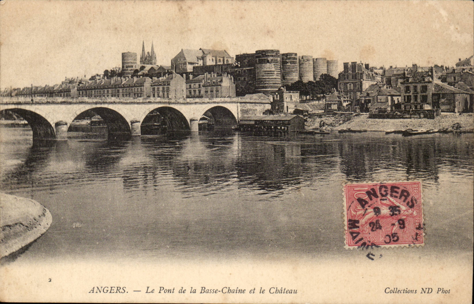 Angers CPA the bridge of the Low chain and the castle