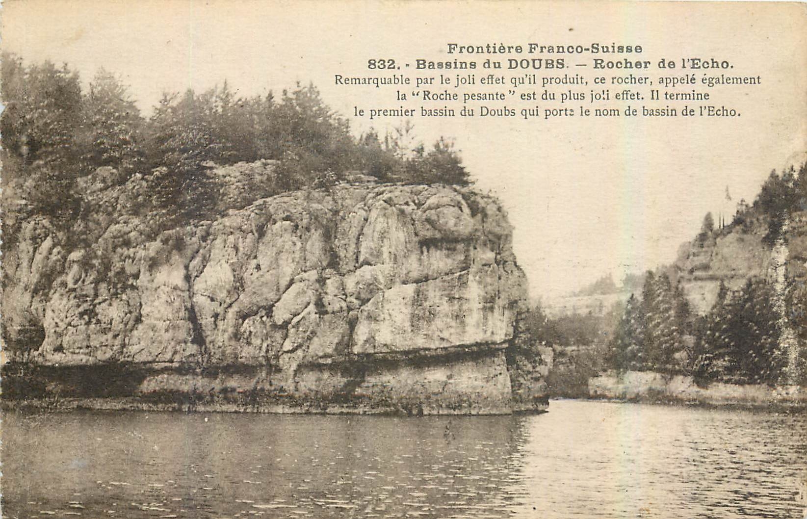 CPA Frontiere Franco Suise Bassins du Doubs Rocher de l'Echo 