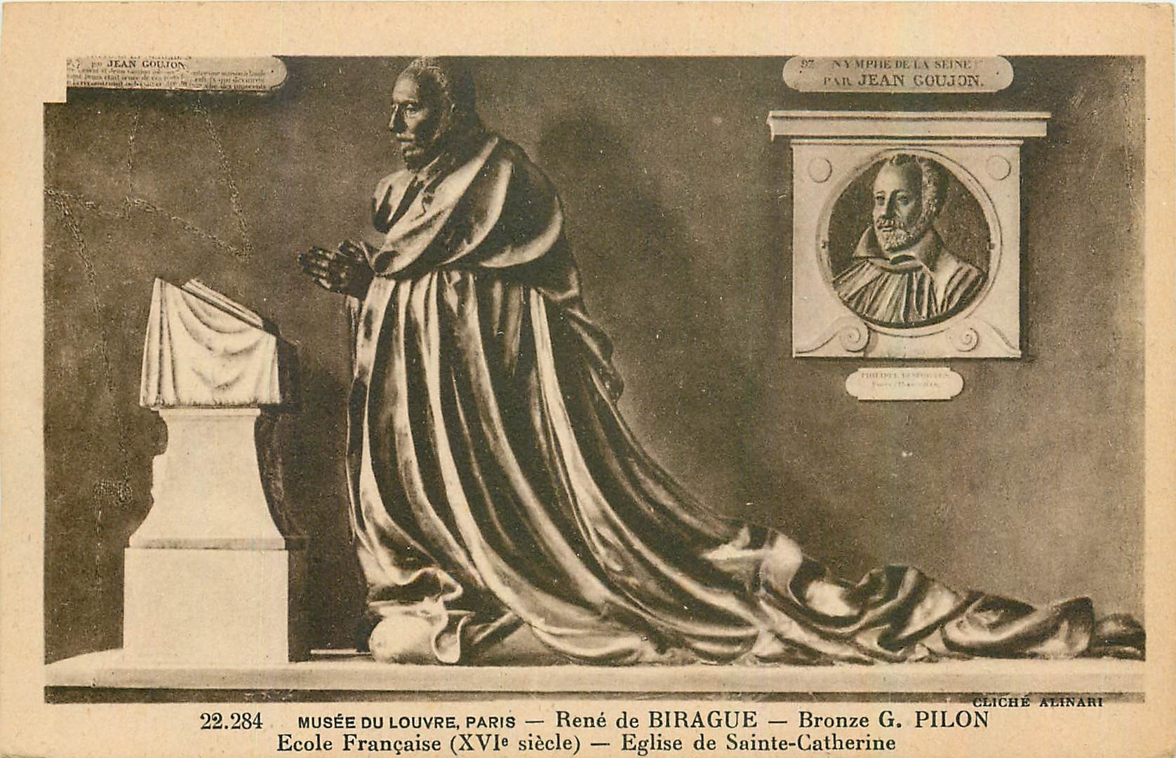 CPA Musee du Louvre Paris Rene de Birague Bronze G Pilon Ecole Francaise Eglise de Sainte Catherine