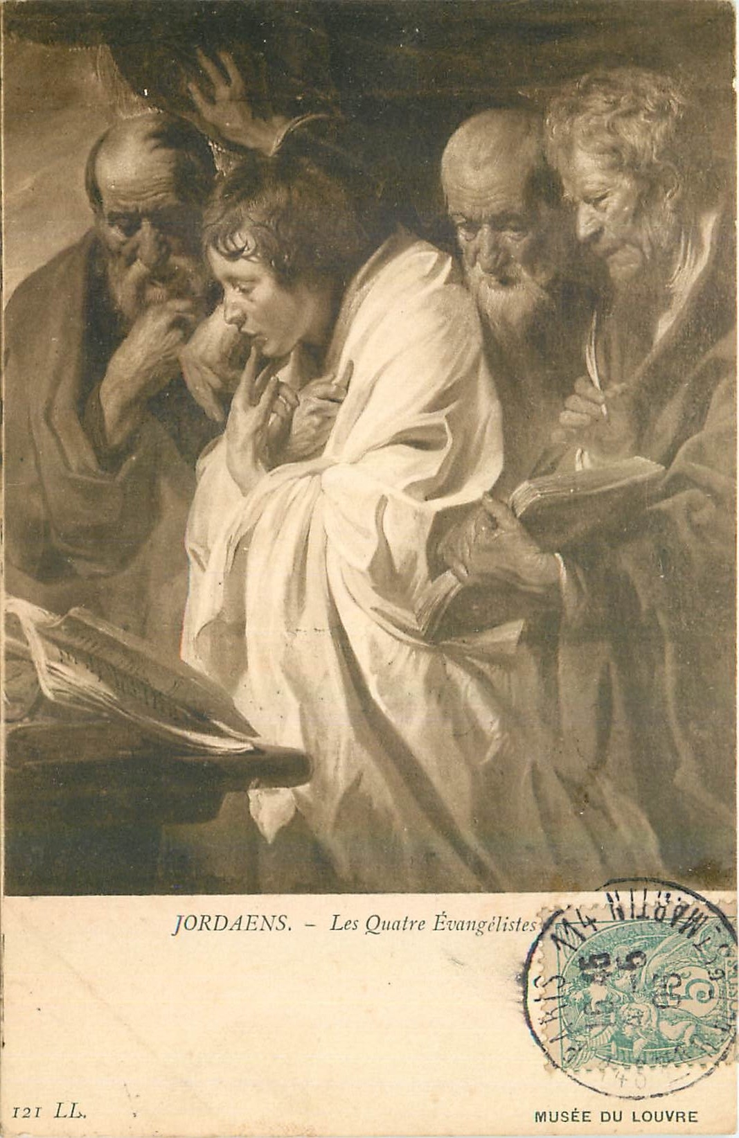 CPA Jordaens Les Quatre Evangelistes Musee du Louvre