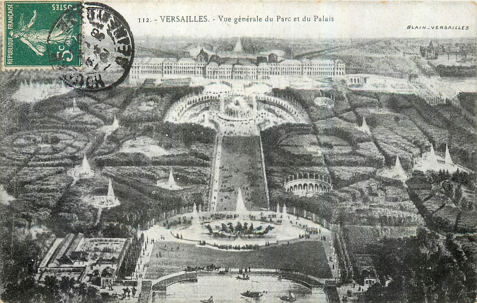 CPA Versailles Vue generale du Parc et du Palais 