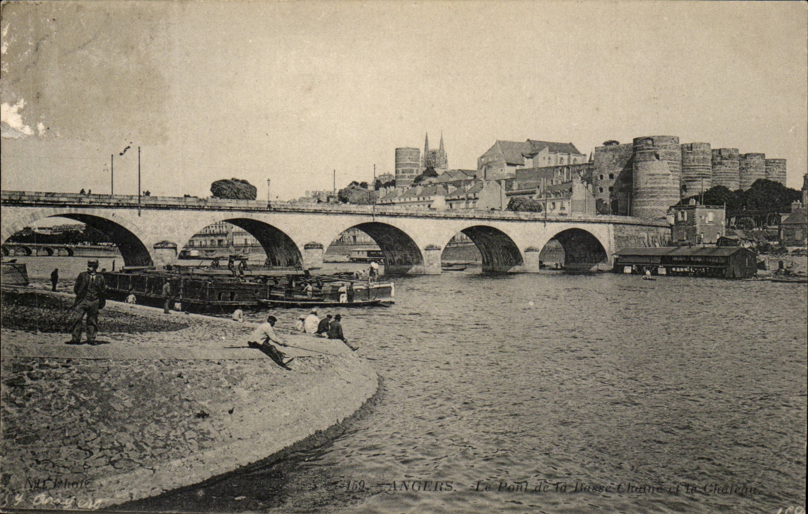 Angers CPA the bridge of the Low Chain and the castle