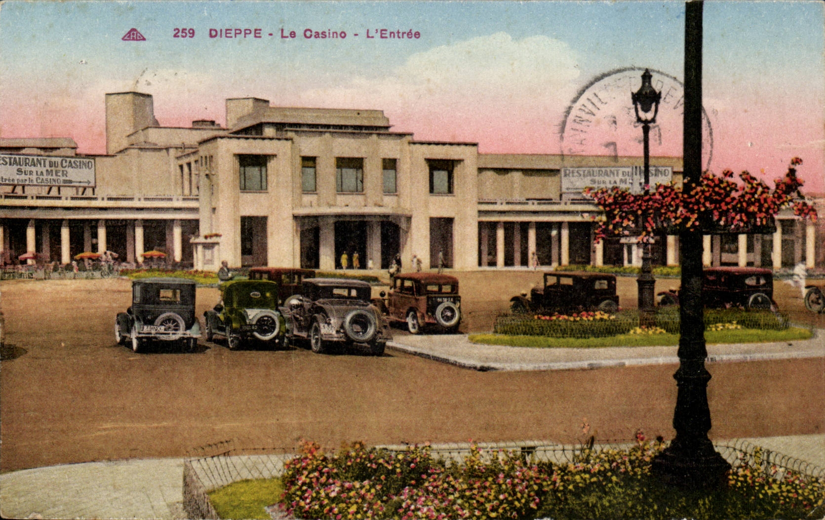 Dieppe CPA the casino Entering (cars)