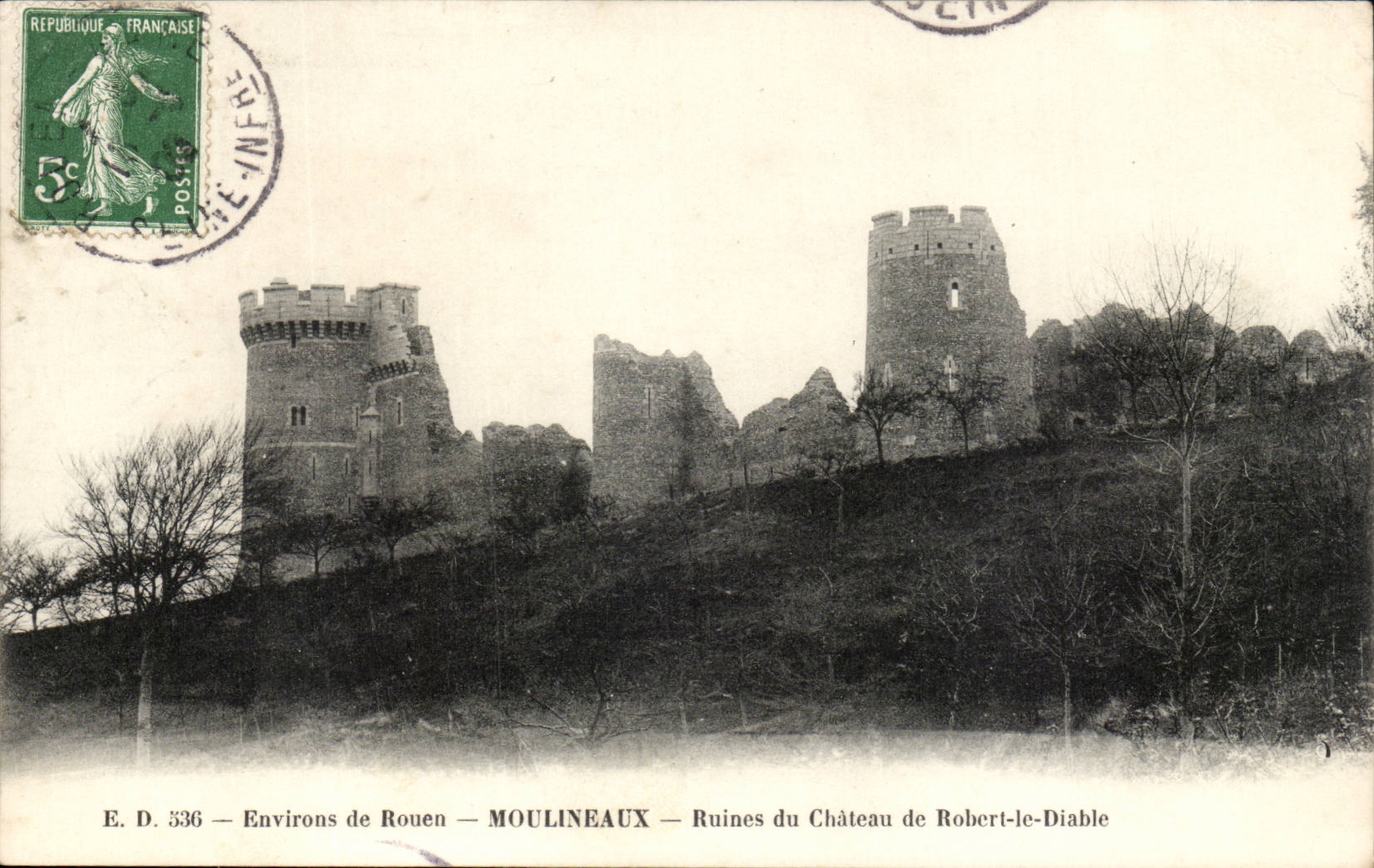 Surroundings of Rouen Moulineaux CPA Ruins of the castle of Robert Devil