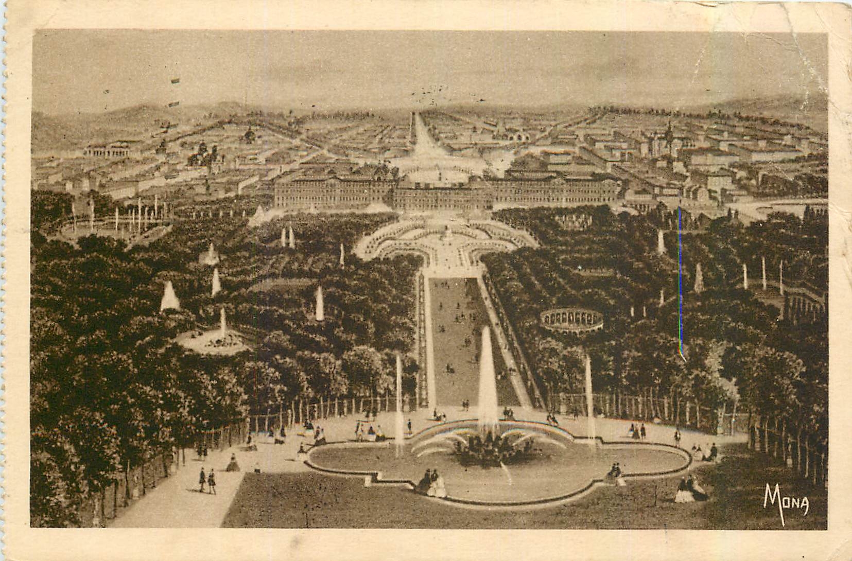 CPA Les Petits Tableaux de Versailles Le chateau et les jardins de Versailles