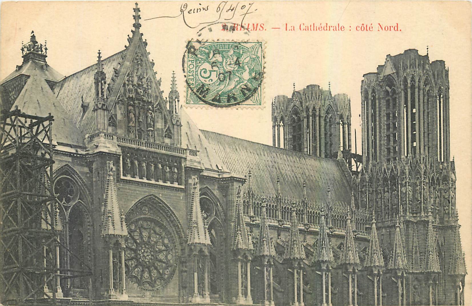 CPA Reims La Cathedrale cote Nord 