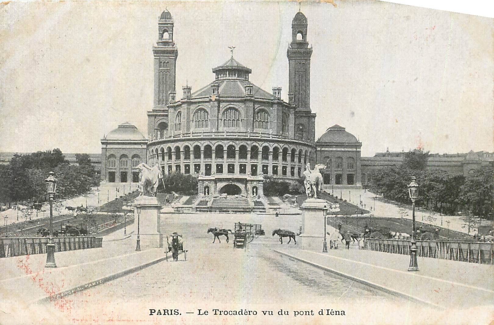 CPA Paris Le Trocadero vu du pont d'Iena 