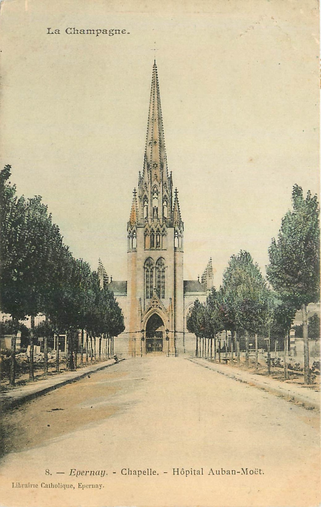 CPA La Champagne Epernay Chapelle Hopital Auban Moet
