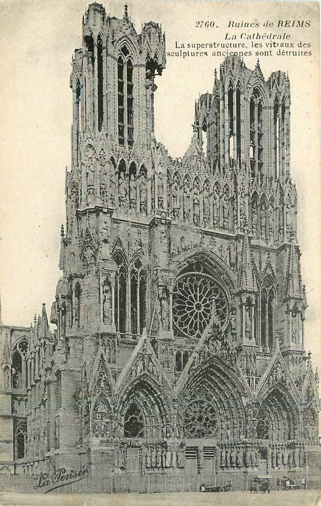 CPA Ruines de Reims La Cathedrale 