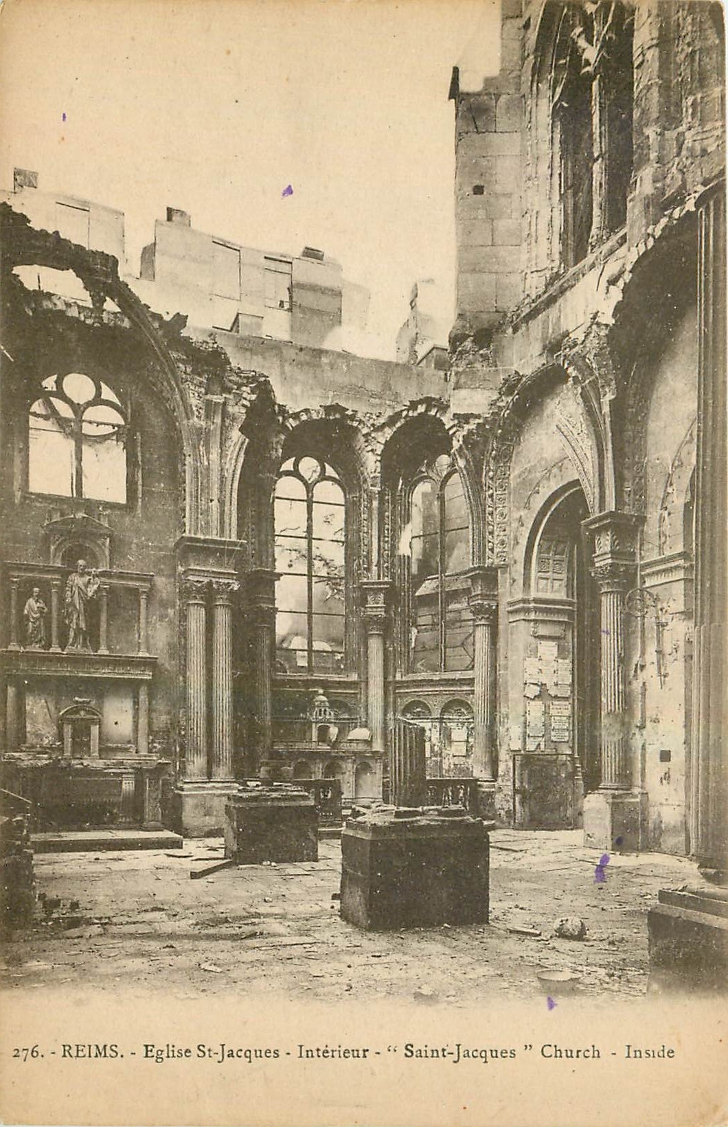 CPA Reims Eglise St Jacques Interieur 