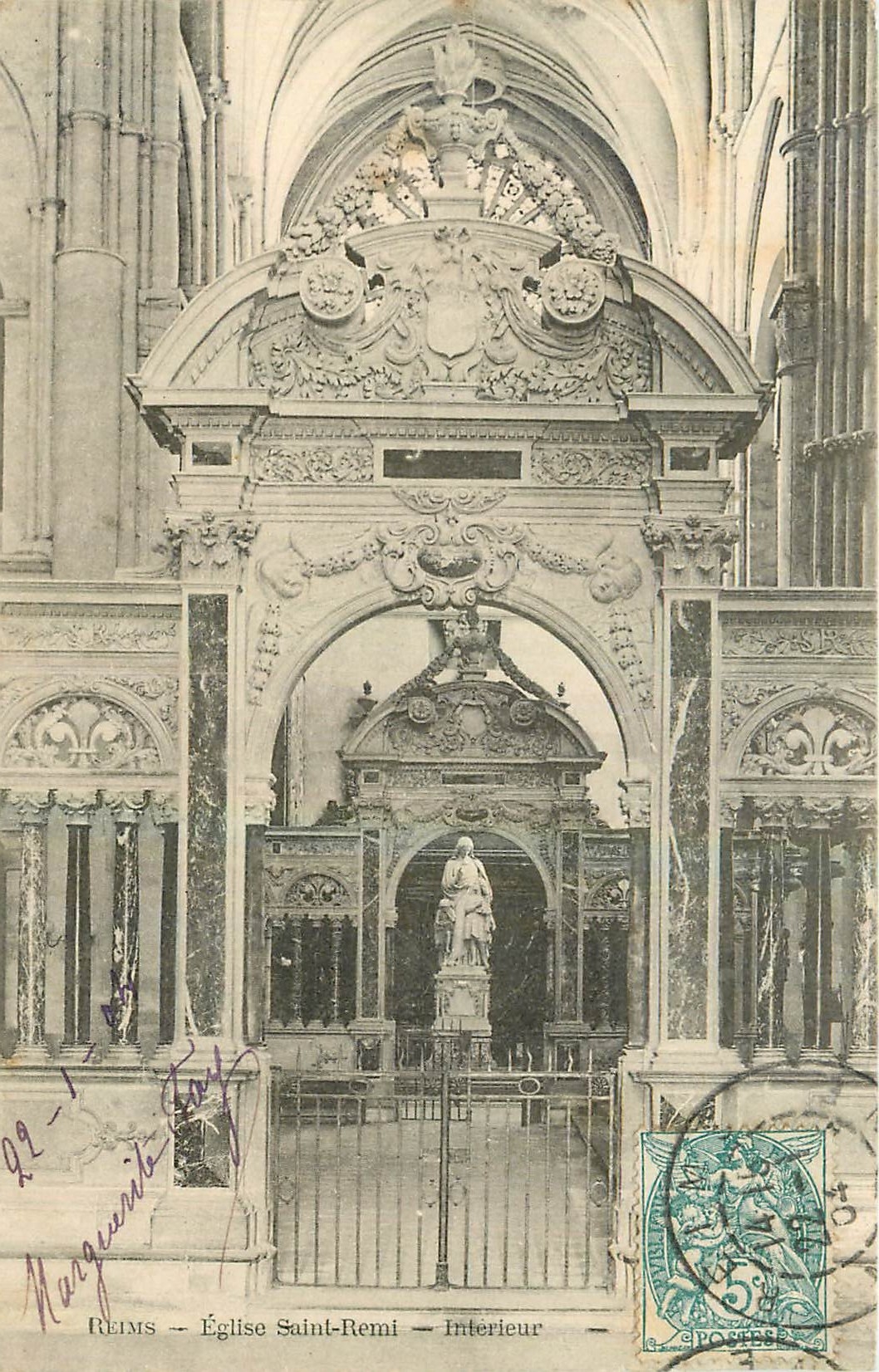 CPA Reims Eglise Saint Remi Interieur 