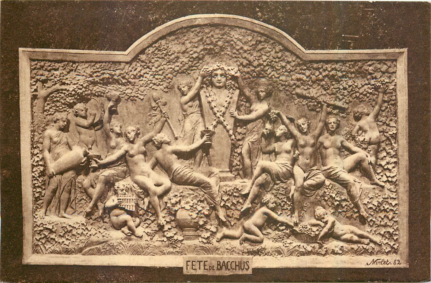 CPA Reims Fete de Bacchus Bas relilef sculpte dans la craie