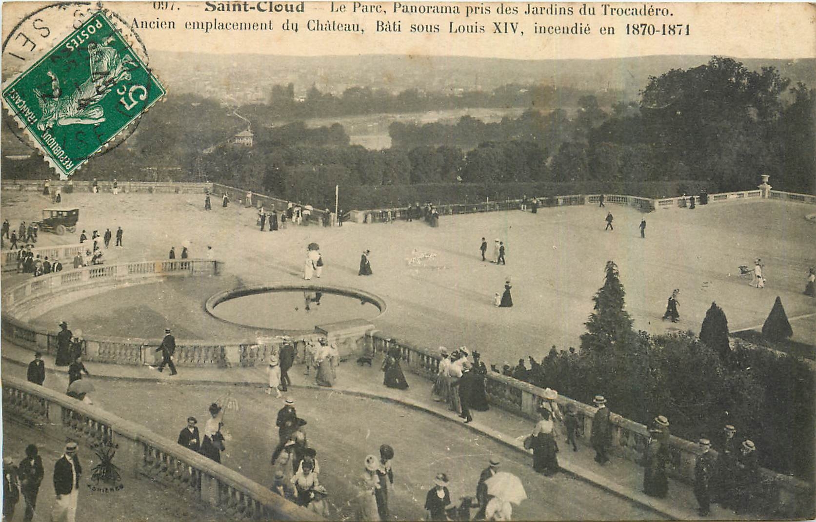 CPA Saint Cloud Le Parc Panorama pris des Jardins du Trocadero