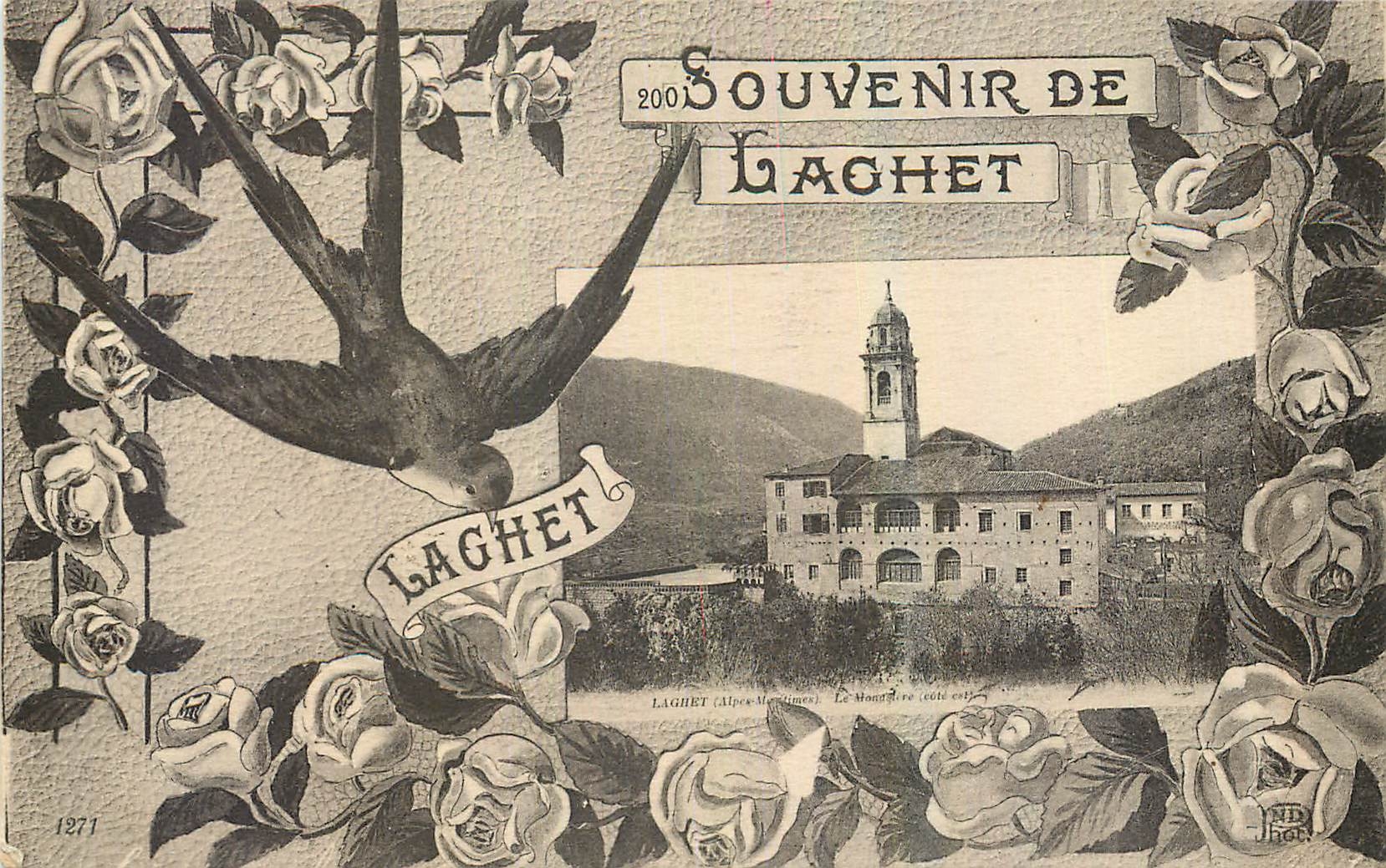 CPA Souvenir de Laghet Hirondelle